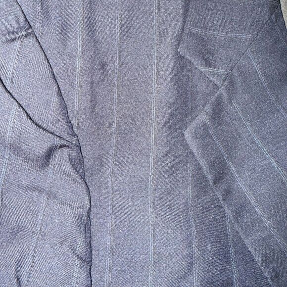 VTG Burberry's 100% Pure Italian Wool Pinstripe Blazer - Black/Blue - Picture 11 of 11